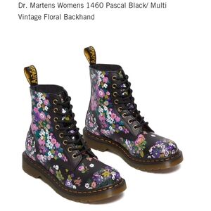 Dr Martens 1460 Pascal Black/multi vintage floral backhand boots